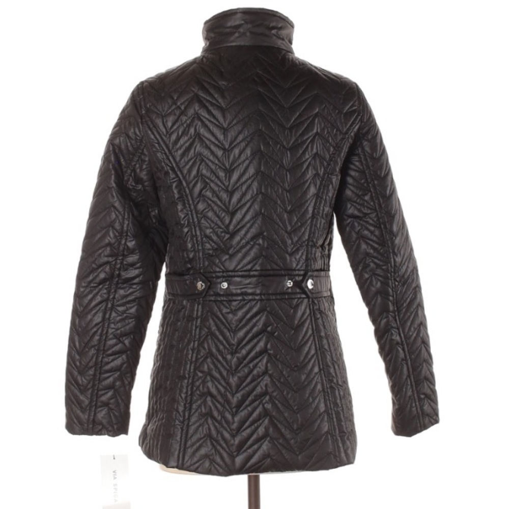 NWT Via Spiga Black Quilted Zip Up Cargo Jacket - Picture 4 of 7